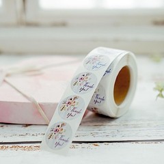 500 Purple 1″ Round Self Adhesive Floral Thank You STICKERS Labels DIY Crafts
