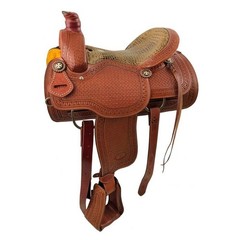 ROPER SADDLE Circle S ALLIGATOR Print Seat 15″ or 16″ Warranty for Roping