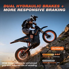 Electric Dirt Bike Electric Motorcycle 70V 20.8AH E-MoutainBike 50MPH 2500W Peak