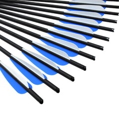 12Pcs Hunting Archery 20/22» Crossbow Bolts Carbon Arrows with 4» Vanes Points
