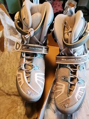 Spark 84 W Rollerblades Size 9 Silver/Blue New With Tags In Box
