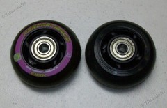 2 Blemished 64mm Inline Skate Replacement Wheels ABEC-7 Bearings (6mm or 8mm ID)