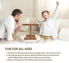 Ring Toss Games for Adults, Indoor Outdoor Large Size- 15.7″ X 13″Light Brown
