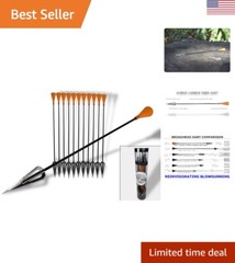FSFF 3-Blade Carbon Fiber Razor Dart, 12 pack, 0.84” widest sharpest broadhea…