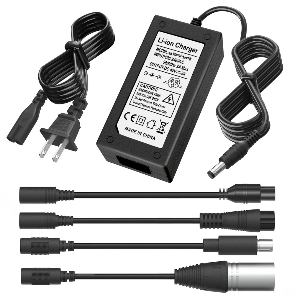 42V 2A Scoter Charger 5 Plugs for 36V Lithium Battery Pack DC 5.5 * 2.1 with …
