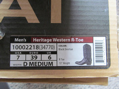 NEW! ARIAT BLACK MEN’S LEATHER COWBOY HERITAGE WESTERN R-TOE D BOOTS MEDIUM 7