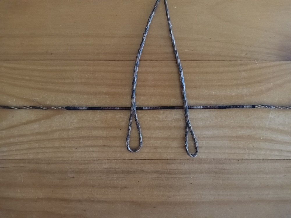Hand Twisted 2-ply B-55 Brown Camo Flemish Bow string for recurve or longbow