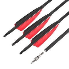 30»Archery SP500 Carbon Arrows Quiver 4» Turkey Feather Arrowheads Bow Hunting