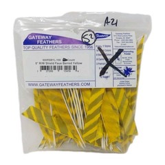 52 Count Gateway Arrow Feathers 5″ Right Wing: Shield Faux Barred Yellow