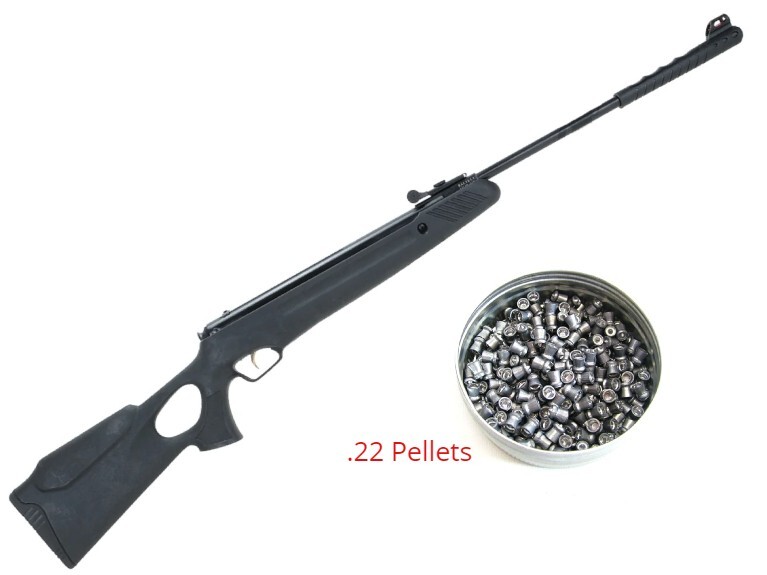 Air Rifle .22 Caliber Spring Powered Break Barrel 700+ Fps W/ 200 Round Pellets
