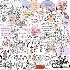 50Pcs Bible Verse Christian Stickers Bible Journaling Supplies for Water Bottles