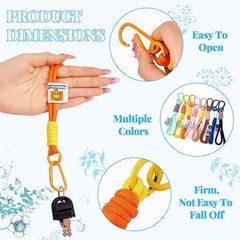16Pcs Strong Braided Nylon Keychain Lanyard Bulk Mixed Color Paracord Keychai…