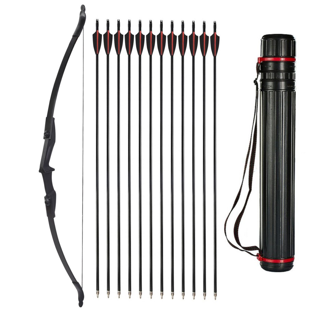 57 inch Takedown Recurve Bow Hunting OR/+12Pcs Arrow Set Archery Right Left Hand