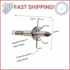 KURUGEILI 12PK 100 Grain Small Game Broadheads Judo Points & Hammer Mixed Set wi