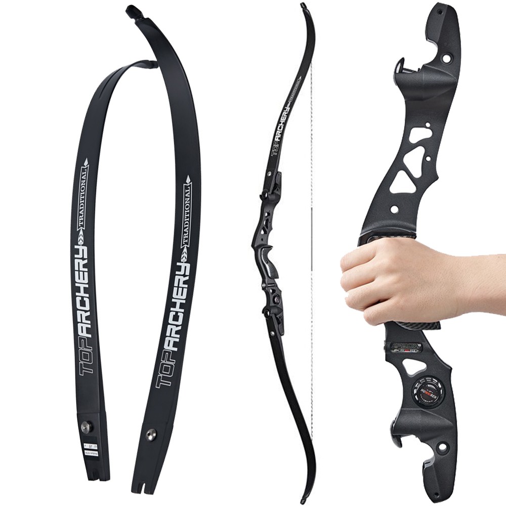 62″ Takedown Recurve Bow ILF Right Hand Bow 25-60lbs Archery Hunting Competition