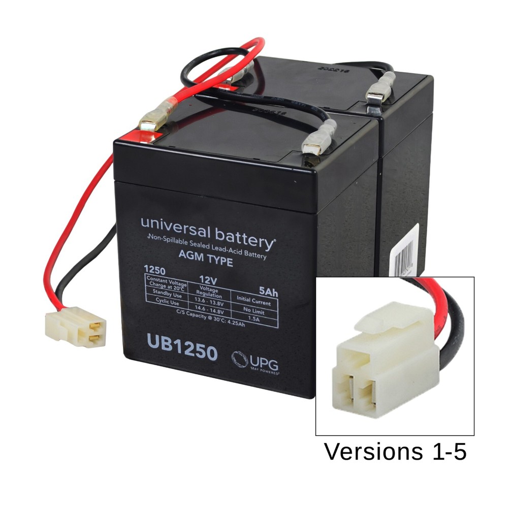 24 Volt Rechargeable Battery Packs, Razor E150 (5 Ah with Harness, Versions 1-5)