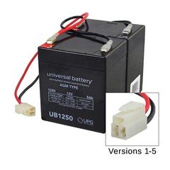 24 Volt Rechargeable Battery Packs, Razor E150 (5 Ah with Harness, Versions 1-5)