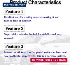 2PCS Reflective Monster Claw Sticker-with Scratch Marks Light Bumper Sticker Wat