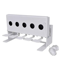 vidaXL 5-Hole Steel Drop Target with Reset Cord, 26.5 x 13.5 x 16 cm, White