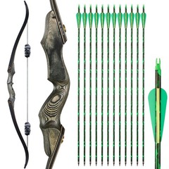 60″ Takedown Recurve Bow 25-50lbs Archery Hunting Bow Arrows Target Practice RH