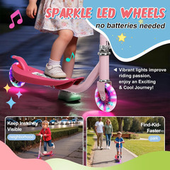 Kick Scooter for Kids 4-8 Years Age Outdoor Toy- 2 Wheels Light-Up Toddler Scoot