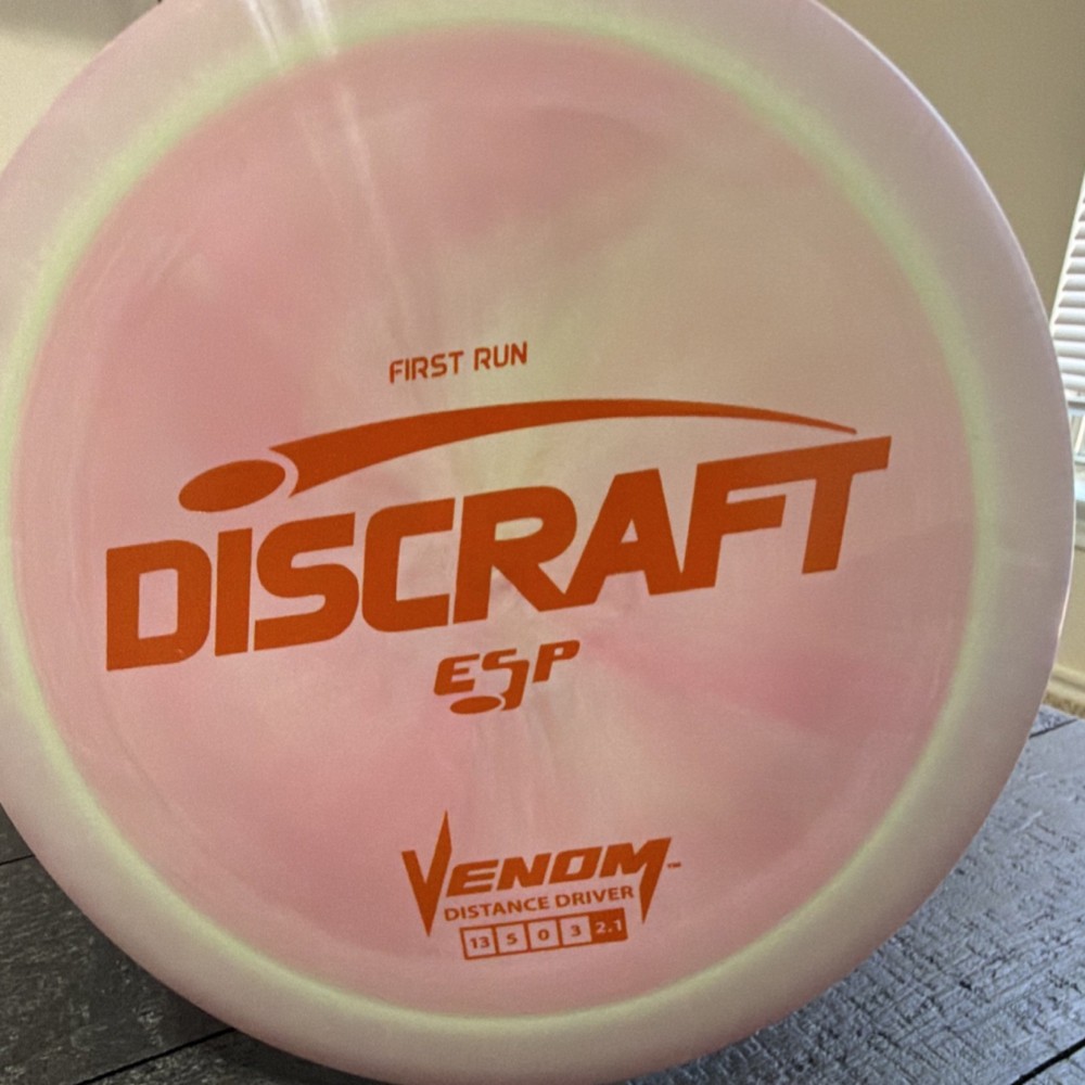 Discraft ESP Venom First Run Distance Driver 173-174g Pink/Green 13|5|-0.3|2.1