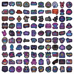 30 PCS Random Cool Neon Waterproof Stickers