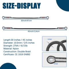 27KN Prusik Cord Pre-Sewn Loop Rescue Safety Rope for Rock Climbing Arborist