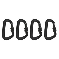 4 Pack Heavy Duty Aviation Aluminum D-Shaped Locking Carabiners Clip 12 KN