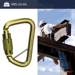 Tacoma D Shaped Triple Lock Alloy Steel Carabiner Heavy Duty Climbing Gear