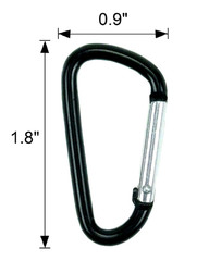 10X black Aluminum Carabiner D Shape Buckle Pack Spring Snap Keychain Clip Hook