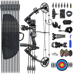 Adjustable Compound Bow Set 15-45Lbs for Beginners & Teens, 320 FPS Speed