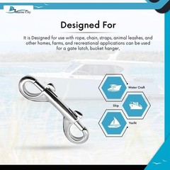 MARINE CITY Double Ended Clip Snap Hook Clip 316 Stainless Steel for Ropes (4″)