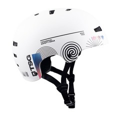 TSG – Evolution Skate Bike Helmet – L/XL, Graphic Design – White Board-Cast