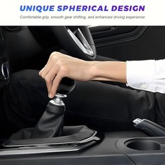 Car Round Ball Gear Shift Knob, Aluminum Alloy Vehicle Ball Shape Shifter Black