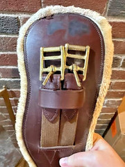 Amiko and Friends Dressage (Short) Girth With Fur, Brown with White 65 cm