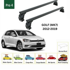 For Volkswagen Golf 5D (MK7) 2012-2019 Roof Rack Cross Bar Normal Roof Alu Black