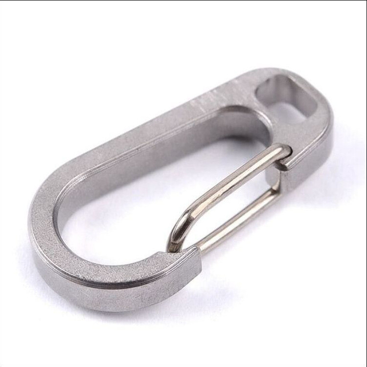 EDC Small Titanium Alloy Carabiner Spring Snap Hook Clip Key Hold Buckle Tool