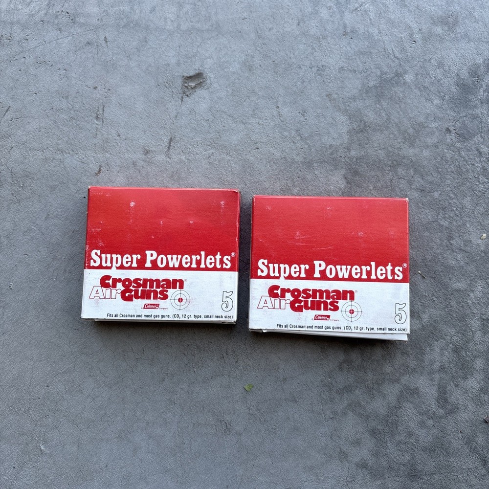 Vintage Crosman CO2 Cylinders Super Powerlets and Golden Powerlets