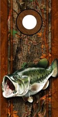 Cornhole Decals Wraps Fishing Graphics Bass Fish Oak Ambush Camouflage 00r/00L