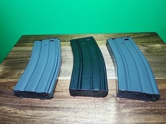 Lot of 3 BB / Airsoft Magazine Black Metal Polymer AR Style