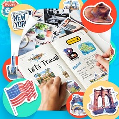200PCS US State Travel Stickers for Scrapbook Journal, USA City Travel Sticke…