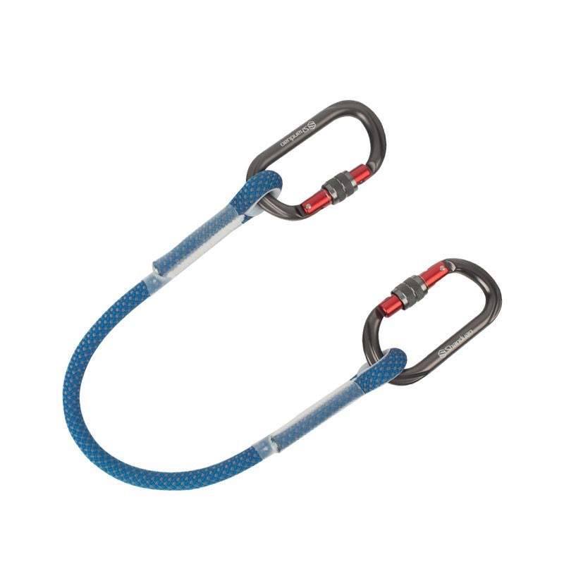 60CM Lanyard w/ Double Aluminum Alloy Carabiner for Rock Climbing Fall Arrester