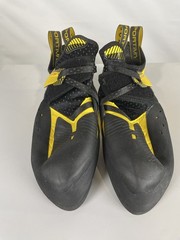 Excellent La Sportiva Solution Comp Men’s Climbing Shoes, Black/Yellow, M45