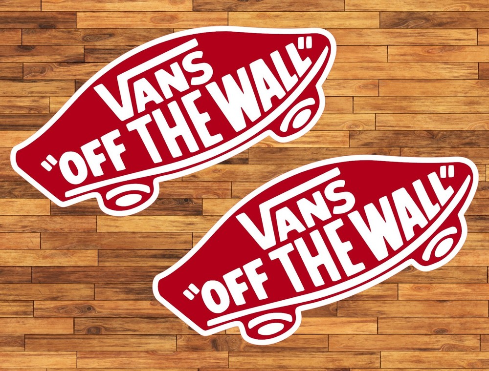 Vans Off The Wall Logo Water Proof UV Safe Glossy Vinyl Decals x2 Skate