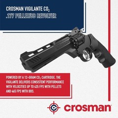 Crosman Vigilante .177 Cal Air Pistol Pellet Gun w/ 250 Pellets & 5 CO2 (CCP8B2)