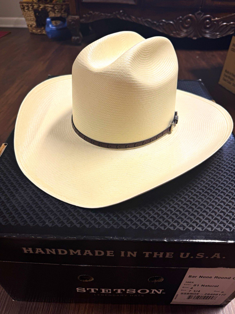Stetson Bar None 81 Natural 7 1/4 100x Cowboy Hat