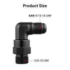 6AN Flare to 5/8 * 18 ORB Male Swivel Adapter 5/8*18 ORB to 6AN 90 Degree