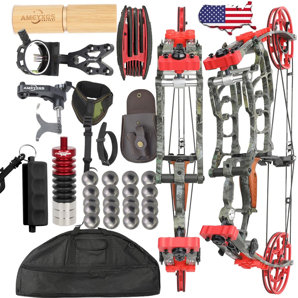 Dual-Use Compound Bow 30-60LBS 25-30″ Adjustable Hunting Target Shooting LH/RH