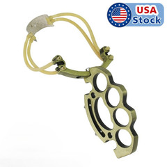 Heavy Duty Metal Two Card Rubber Band Outdoor Hunting Slingshot 6 1/4 inches